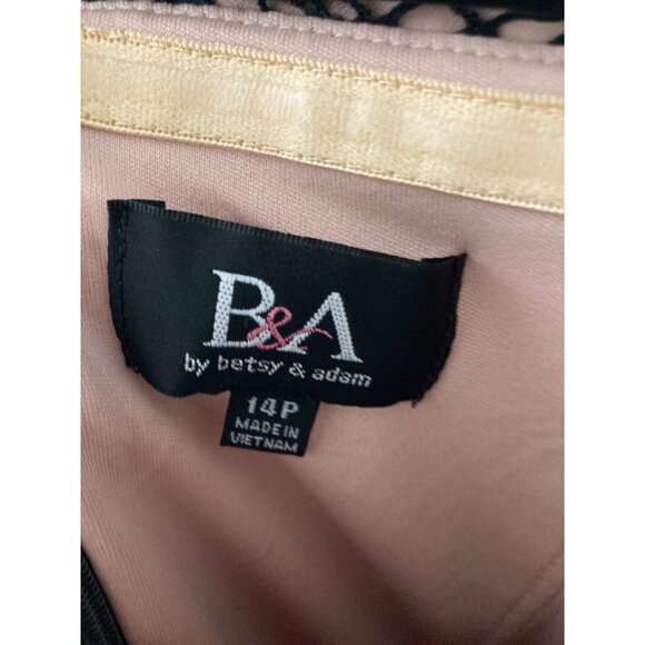 NWT Betsy & Adam Petite Lace-Top Off-The-Shoulder Gown Black SZ 14P - Picture 8 of 10